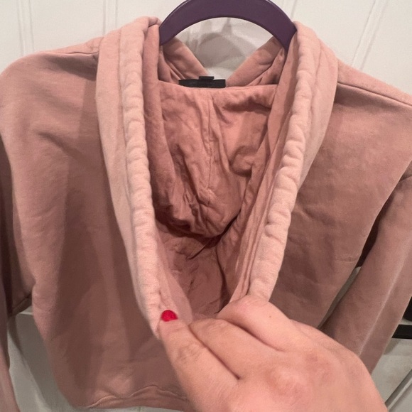 Topshop Pink Pullover Hoodie Relaxed Fit - Picture 4 of 9